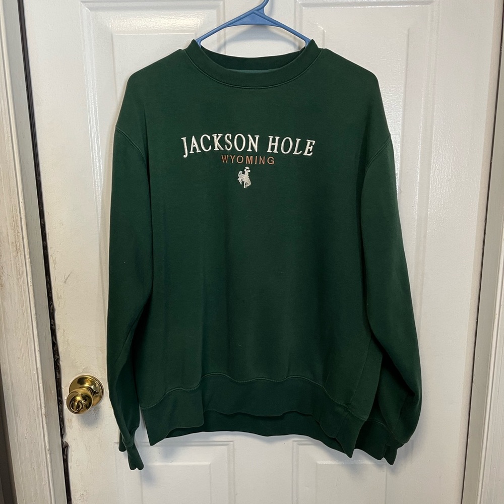 Blue 84 Jackson Hole Forest Green Crewneck Sweater